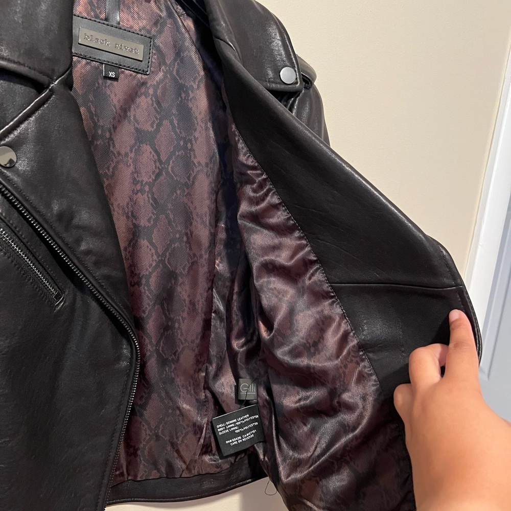 Black Rivet Leather Jacket - Picture 3 of 15